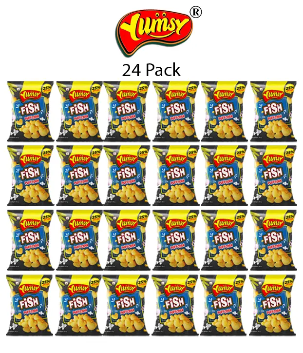 FISH PUFFCORN (Non Veg) | 22 gm (Pack of 24)Online Sale-YUMSY FISH PUFFCORN
